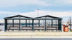 Tolar supplied nine highly branded shelters on a 3,300-acre site in Baltimore, Md., that incorporated amenities such as double wind screen walls, under roof security lighting and overhead infrared heaters with controls. Tolar supplied nine highly branded shelters on a 3,300-acre site in Baltimore, Md., that incorporated amenities such as double wind screen walls, under roof security lighting and overhead infrared heaters with controls.