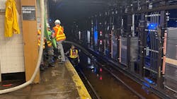 MTA crews pump water out of Dyckman Street Station on the A Line. MTA crews pump water out of Dyckman Street Station on the A Line.
