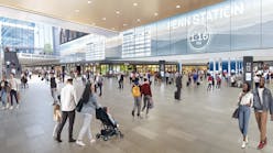 A rendering of the train hall that is proposed as part of the New York Penn Station project.