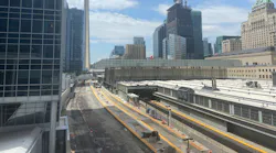 Southern tracks have been removed and crews continue to remove the canopy from platforms 26 and 27 at Union Station.