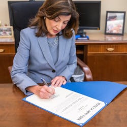 New York Gov. Kathy Hochul signs legislation into state law that will prohibit the carrying of firearms in sensitive locations, which includes public transit. New York Gov. Kathy Hochul signs legislation into state law that will prohibit the carrying of firearms in sensitive locations, which includes public transit.