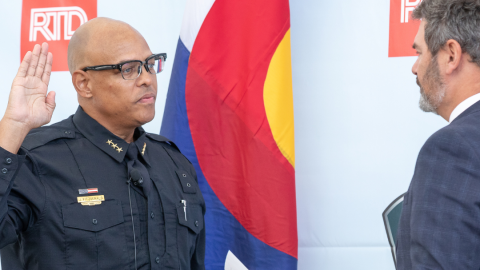 Dr. Joel Fitzgerald Sr. was sworn in as Denver RTD chief of police and emergency management on Aug. 23.