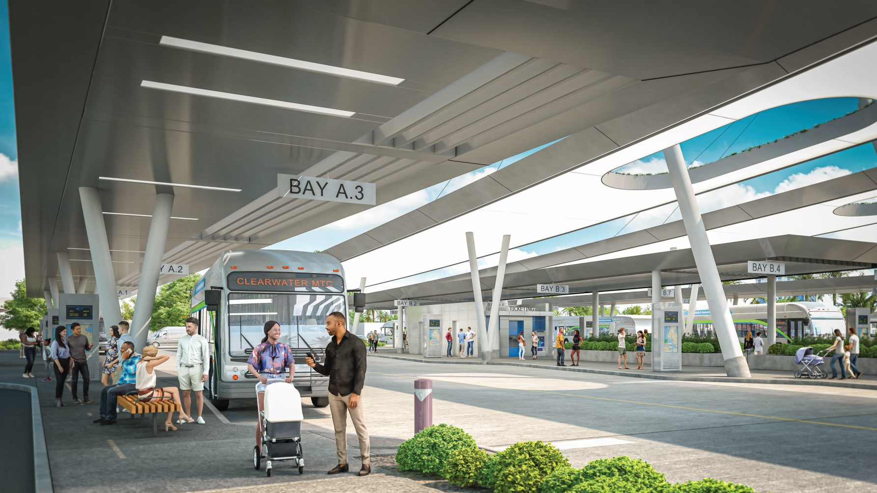 Rending of PSTA's new Clearwater Transit Center; the project was selected for a $20 million RAISE grant.