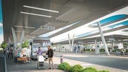 Rending of PSTA&apos;s new Clearwater Transit Center; the project was selected for a $20 million RAISE grant.