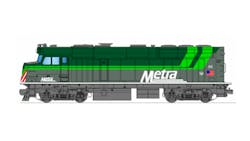 A rendering of the possible color scheme for Metra's battery-powered locomotive. A rendering of the possible color scheme for Metra's battery-powered locomotive.
