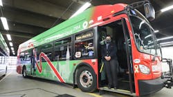 The first four 40-foot electric buses entered service on OC Transpo routes in early 2022. The first four 40-foot electric buses entered service on OC Transpo routes in early 2022.