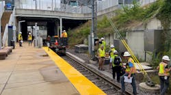 St. Louis Metro Transit crews working to repair track infrastructure shortly after the St. Louis area experienced historic rainfall at the end of July. Service was restored to MetroLink Red Line within 72 hours of the event and service on the full Blue Line will return Aug. 22.