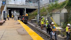 St. Louis Metro Transit crews working to repair track infrastructure shortly after the St. Louis area experienced historic rainfall at the end of July. Service was restored to MetroLink Red Line within 72 hours of the event and service on the full Blue Line will return Aug. 22. St. Louis Metro Transit crews working to repair track infrastructure shortly after the St. Louis area experienced historic rainfall at the end of July. Service was restored to MetroLink Red Line within 72 hours of the event and service on the full Blue Line will return Aug. 22.