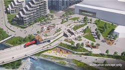 A rendering of the Eau Claire Station on the future Green Line Light-Rail Project. A rendering of the Eau Claire Station on the future Green Line Light-Rail Project.