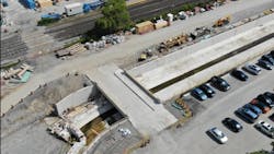 Aerial view of the east bridge of Mary Fix Creek. Aerial view of the east bridge of Mary Fix Creek.