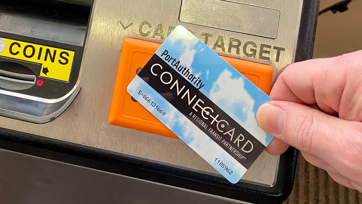 Allegheny County will launch a pilot discounted transit fare program in mid-November for select county residents who receive assistance through the Supplemental Nutrition Assistance Program. The image shows a ConnectCard used to pay for fares on Pittsburgh Regional Transit in Allegheny County.