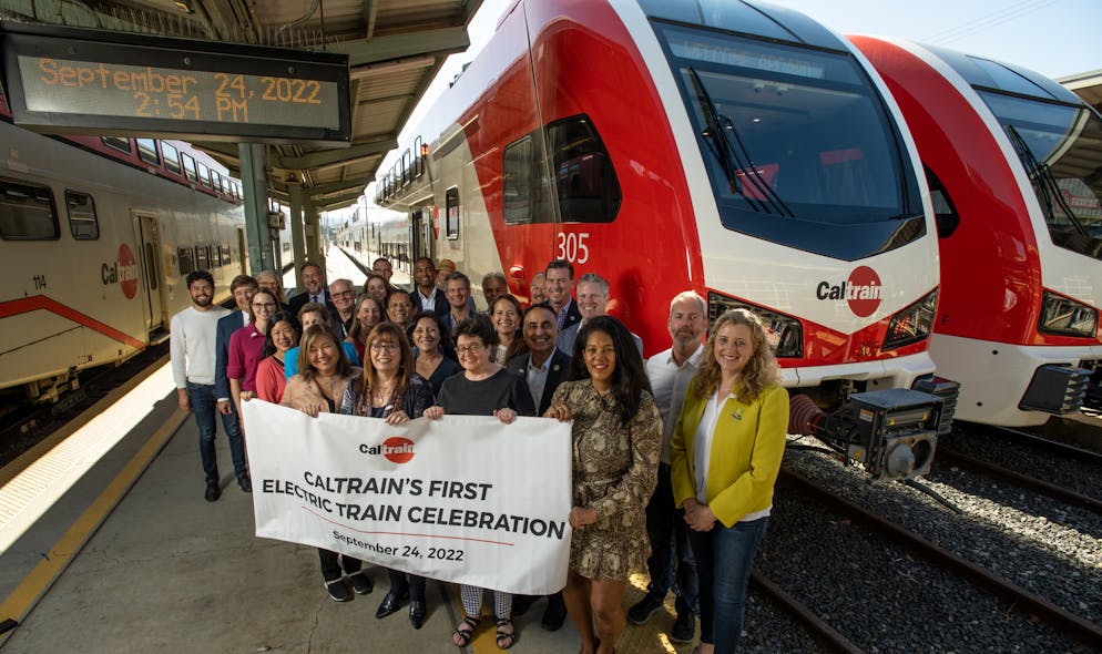 Public gets first glimpse at Caltrain’s new electric trainsets Mass