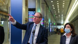Governor Kathy Hochul and MTA Chair and MTA CEO Janno Lieber announce the completion of the first portion of work to widen the Long Island Rail Road 33rd Street concourse in Penn Station on Tuesday, Sep 6, 2022. Governor Kathy Hochul and MTA Chair and MTA CEO Janno Lieber announce the completion of the first portion of work to widen the Long Island Rail Road 33rd Street concourse in Penn Station on Tuesday, Sep 6, 2022.