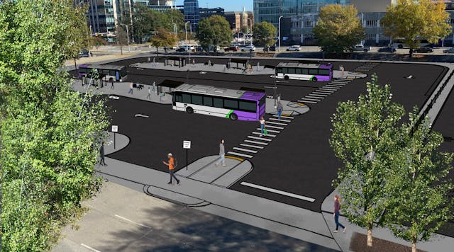 A rendering of GRTC&apos;s Downtown Transfer Station that will improve bus transfers.