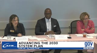 A screenshot from the Metropolitan Transit Commission meeting where $5 million were approved to advance the CATS LYNX Red Line project.
