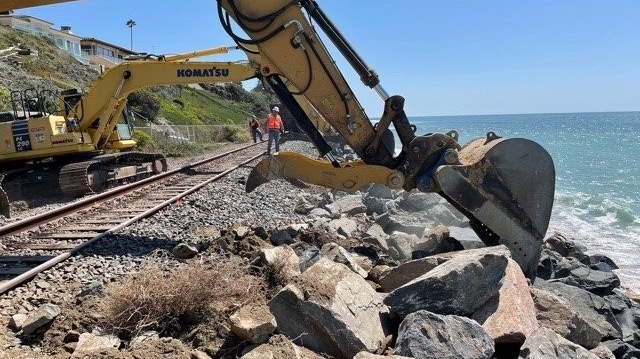 Work being performed along Metrolink property.