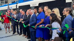 A ribbon cutting ceremony was held to mark the opening of the Arrow Line on Oct. 21. The line began service on Oct. 24. A ribbon cutting ceremony was held to mark the opening of the Arrow Line on Oct. 21. The line began service on Oct. 24.