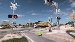 During initial higher speed testing, flaggers will be present at the crossings continuously. During initial higher speed testing, flaggers will be present at the crossings continuously.
