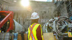 Elsie, the first of two tunnel boring machines for the Broadway Subway Project prepares for launch from the future Great Northern Way-Emily Carr Station, while assembly of Phyllis is underway.
