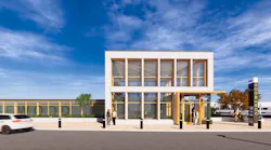 A rendering of a renovated Homewood Station on the Metra Electric Line. IHC Construction was awarded a contract to perform the renovation work by the Metra Board of Directors.
