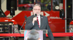 VIA President and CEO Jeffrey C. Arndt speaks at the Oct. 5 dedication of the VIAtrans Operations Center and Maintenance Facility.