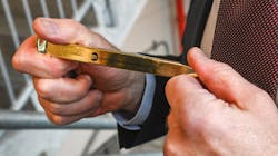 A ceremonial golden spike to mark the completion of the LIRR Third Track project on time and a reported $100 million under budget. A ceremonial golden spike to mark the completion of the LIRR Third Track project on time and a reported $100 million under budget.