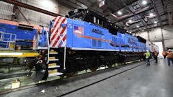 Metra's remanufactured EMD SD70MACH is the first of 15 locomotives scheduled to arrive at the Chicago area passenger railroad. Metra's remanufactured EMD SD70MACH is the first of 15 locomotives scheduled to arrive at the Chicago area passenger railroad.