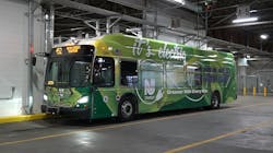 NJ Transit&apos;s first battery electric bus was supplied by New Flyer of America and will be used for bus operator and first responder training before being put into service in Camden, N.J.