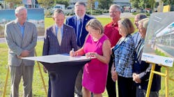 Representatives of PSTA and the city of Clearwater, Fla., sign a land swap agreement Oct. 7 that progresses PSTA&apos;s planned Clearwater Multimodal Transit Center.