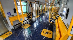 The interior of a R211 rail car. The interior of a R211 rail car.