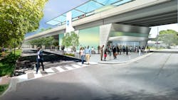 A rendering of the 103rd St Station as part of CTA&apos;s planned Red Line Extension.