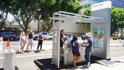 A mobility hub prototype (courtesy of Tranzito-Vector). A mobility hub prototype (courtesy of Tranzito-Vector).