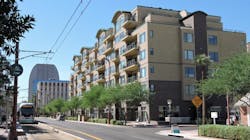 Valley Metro light rail operates in Phoenix, Arz., near a development on Central Ave. Valley Metro light rail operates in Phoenix, Arz., near a development on Central Ave.