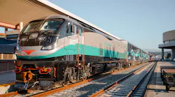 A Tier 4 locomotive at Los Angeles Union Station.