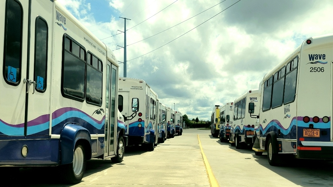 Wave Transit's paratransit fleet ready for service. A recent letter from CTAA, APTA and AASHTO to USDOT brings attention to a growing concern surrounding supply chain and inflation challenges in the small bus market.