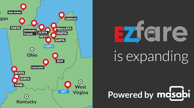 Where EZFare is used across a four-state region.