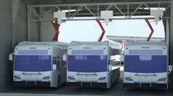 A rendering of what a future NJ Transit charging depot at one of its garages could look like. A rendering of what a future NJ Transit charging depot at one of its garages could look like.