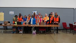 Incident Commander Verdenia C. Baker (center) with a group of volunteers. Incident Commander Verdenia C. Baker (center) with a group of volunteers.