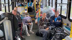 A few from the homeless community in Palm Beach County being transported to a nearby shelter on a Palm Tran fixed-route bus on Wednesday, Nov. 9, 2022. A few from the homeless community in Palm Beach County being transported to a nearby shelter on a Palm Tran fixed-route bus on Wednesday, Nov. 9, 2022.