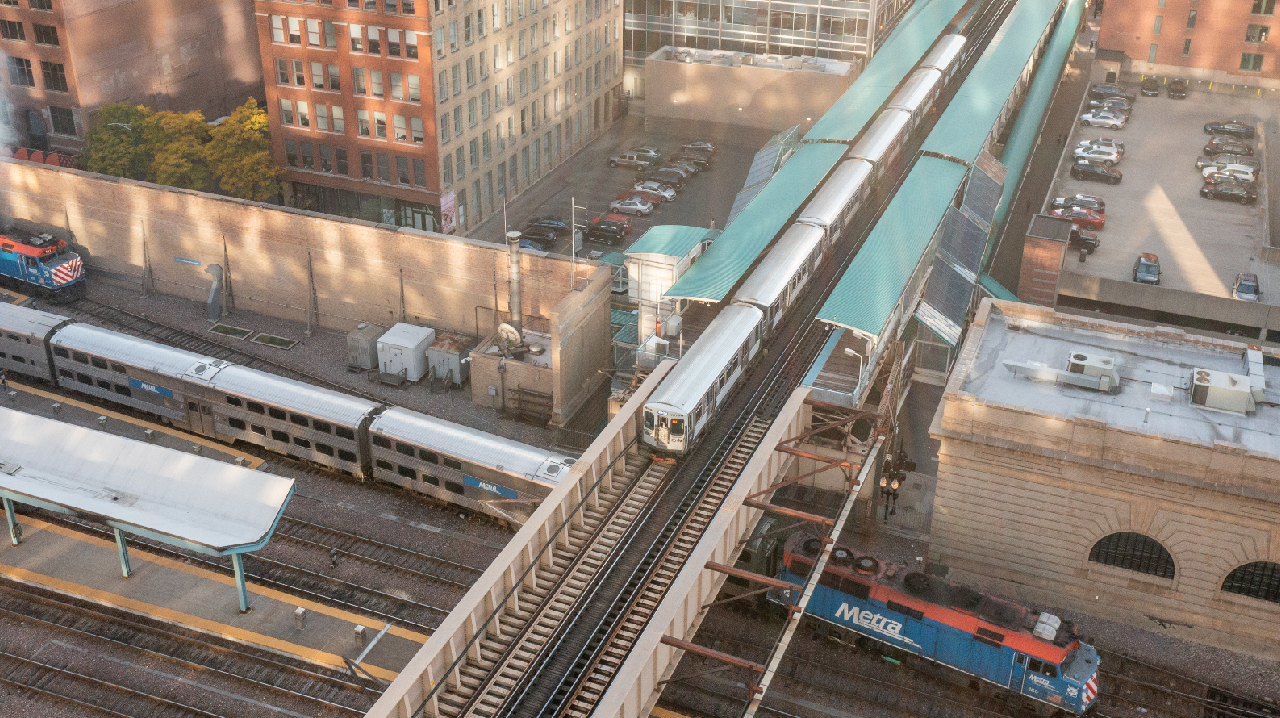 Metra and CTA trains
