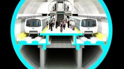 A rendering of the planned single bore tunnel for the second phase of the BART extension.