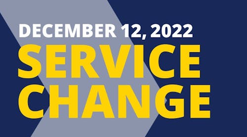 DART Dec. 12 service change graphic