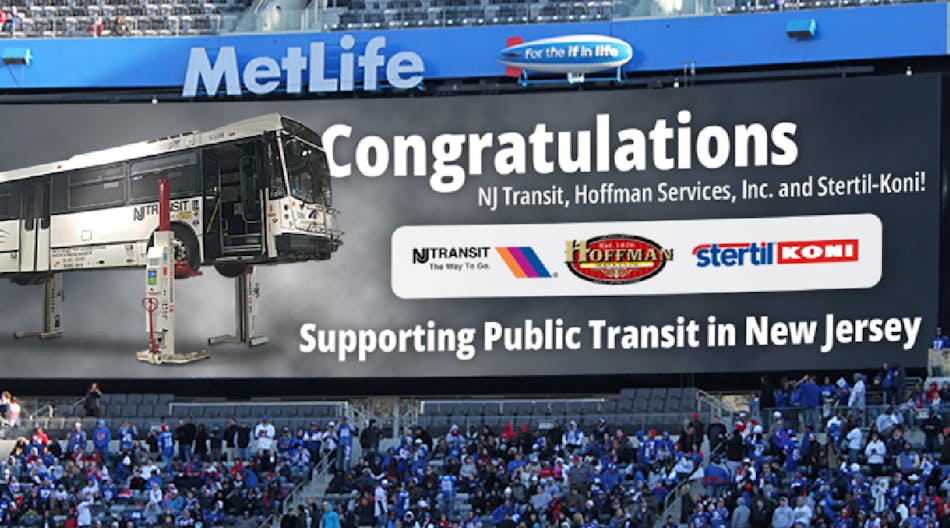 The "JumboTron” announcement at MetLife Stadium in New Jersey.