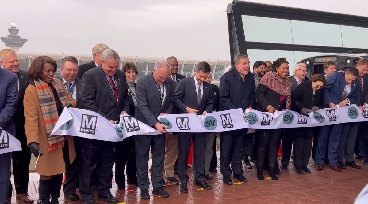 Federal, state and local officials joined WMATA representatives on Nov. 15 for the Silver Line Extension&apos;s ribbon cutting ceremony.