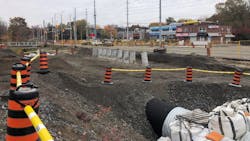 Constructing is underway at the location of the future bridge at Eaglewood Boulevard. Constructing is underway at the location of the future bridge at Eaglewood Boulevard.