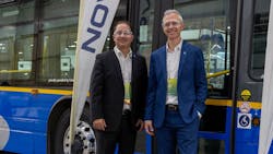TransLink CEO Kevin Quinn and CMBC President Michael McDaniel touring the Nova Bus facility. TransLink CEO Kevin Quinn and CMBC President Michael McDaniel touring the Nova Bus facility.