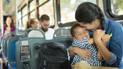 A mom caring for her child on a GRTC bus A mom caring for her child on a GRTC bus