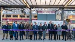 Gov. of Massachusetts Charlie Baker, Massachusetts Transportation Secretary and CEO Jamey Tesler and MBTA General Manager Steve Poftak were joined by elected leaders and community partners to celebrate the substantial completion of the $159 million contract for South Coast Rail Main Line construction at a ribbon-cutting event at the brand-new Freetown Commuter Rail Station. Gov. of Massachusetts Charlie Baker, Massachusetts Transportation Secretary and CEO Jamey Tesler and MBTA General Manager Steve Poftak were joined by elected leaders and community partners to celebrate the substantial completion of the $159 million contract for South Coast Rail Main Line construction at a ribbon-cutting event at the brand-new Freetown Commuter Rail Station.
