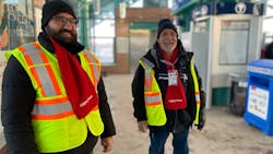 Calgary Transit ambassadors can be identified by their red scarves and have been deployed throughout the system to answer questions and provide other assistance.