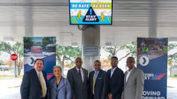 (L-R) Houston Metro President & CEO Tom Lambert, Board Member Diann Lewter, Homer Clark (Board Chair, 5 Corners Improvement District), Houston Metro Board Chair Sanjay Ramabhadran, LeRon Wilson (Administrator, Hiram Clarke Fort Bend Redevelopment Authority) and Ted Andrews (Board Chair, Hiram Clarke Fort Bend Redevelopment Authority). (L-R) Houston Metro President & CEO Tom Lambert, Board Member Diann Lewter, Homer Clark (Board Chair, 5 Corners Improvement District), Houston Metro Board Chair Sanjay Ramabhadran, LeRon Wilson (Administrator, Hiram Clarke Fort Bend Redevelopment Authority) and Ted Andrews (Board Chair, Hiram Clarke Fort Bend Redevelopment Authority).